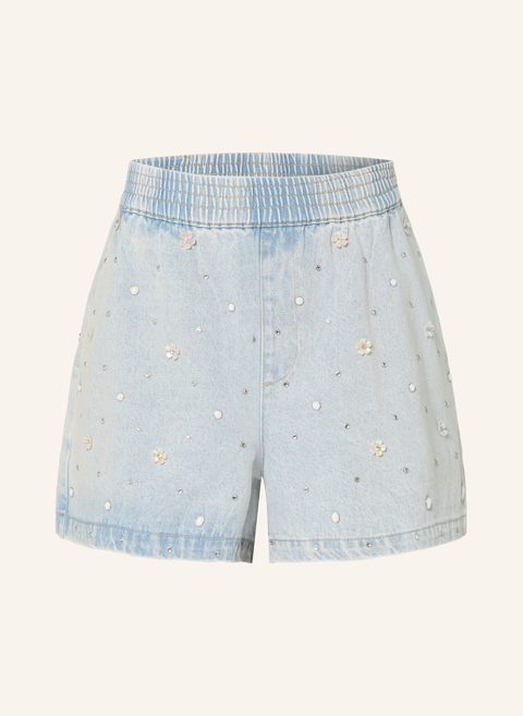 Embellished denim shorts